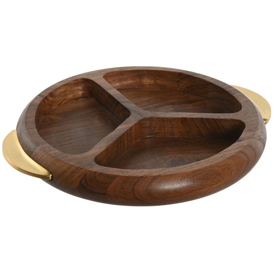 Snack bakke Home ESPRIT Gylden Natur 35 x 30,5 x 4,5 cm #1