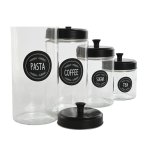 St med 4 Dser Home ESPRIT Sort Metal Krystal 1 L 1,5 L 1,8 L 10,4 x 10,4 x 26,4 cm #4