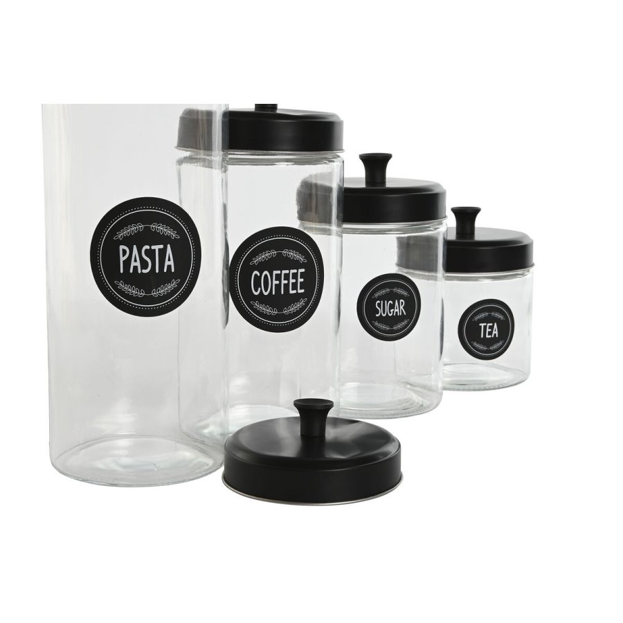 St med 4 Dser Home ESPRIT Sort Metal Krystal 1 L 1,5 L 1,8 L 10,4 x 10,4 x 26,4 cm #4