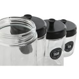 St med 4 Dser Home ESPRIT Sort Metal Krystal 1 L 1,5 L 1,8 L 10,4 x 10,4 x 26,4 cm #7