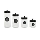 St med 4 Dser Home ESPRIT Sort Metal Krystal 1 L 1,5 L 1,8 L 10,4 x 10,4 x 26,4 cm #1