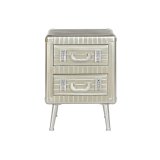 Natbord Home ESPRIT Slvfarvet Metal Tr MDF 46 x 39 x 63 cm #25