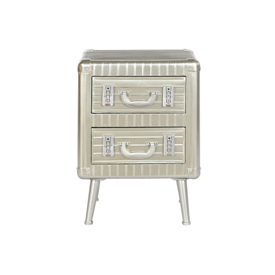Natbord Home ESPRIT Slvfarvet Metal Tr MDF 46 x 39 x 63 cm #25