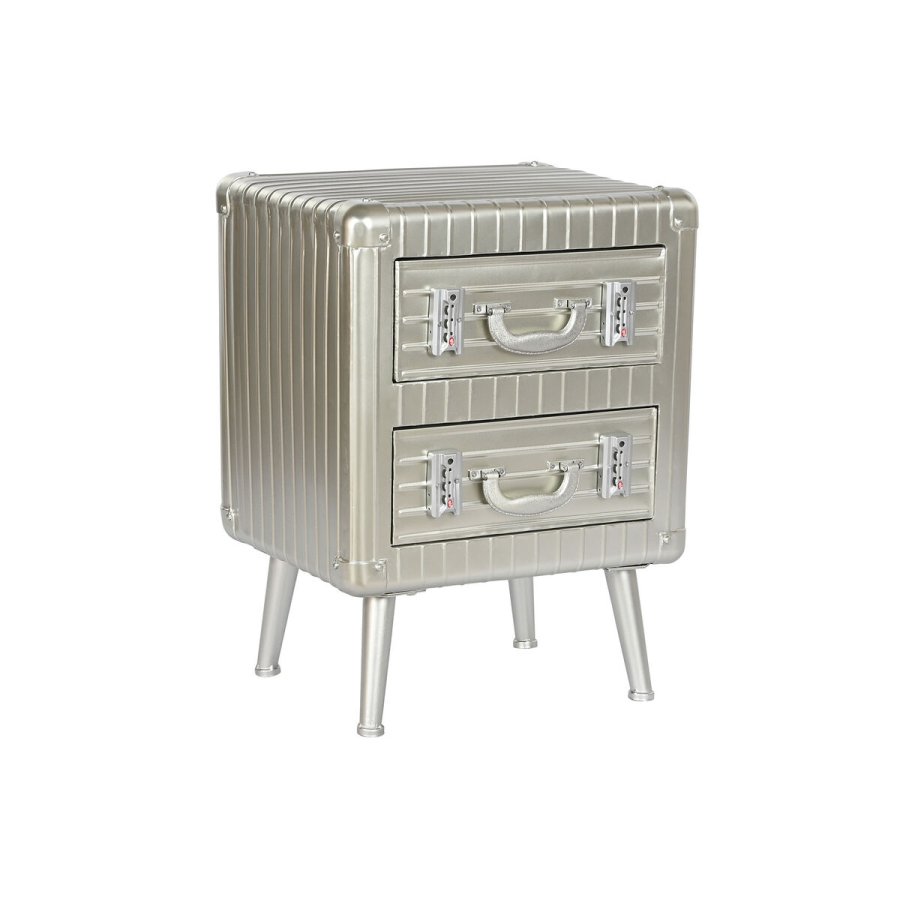Natbord Home ESPRIT Slvfarvet Metal Tr MDF 46 x 39 x 63 cm #1