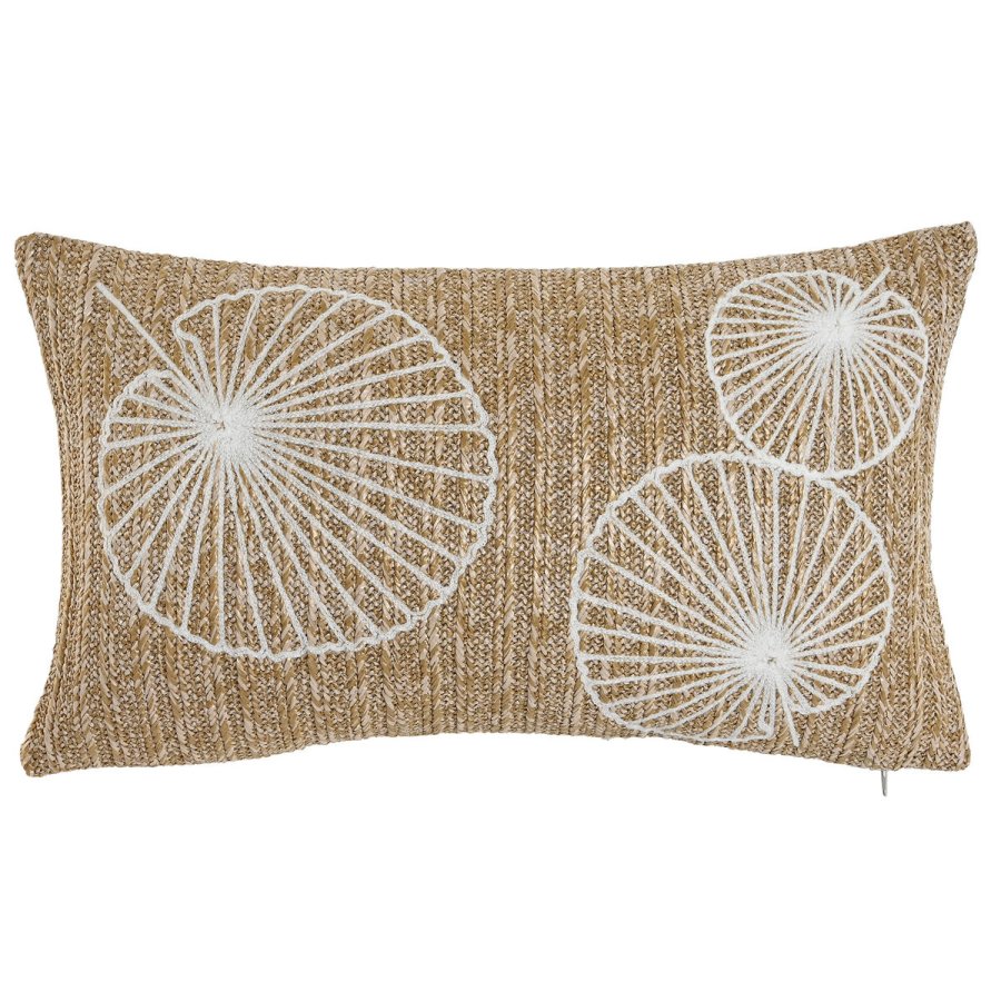 Pude Home ESPRIT Hvid Natur 50 x 15 x 30 cm #1