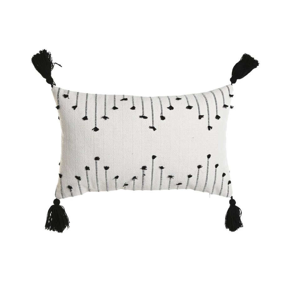 Pude Home ESPRIT Hvid Sort Romber 50 x 15 x 30 cm #1