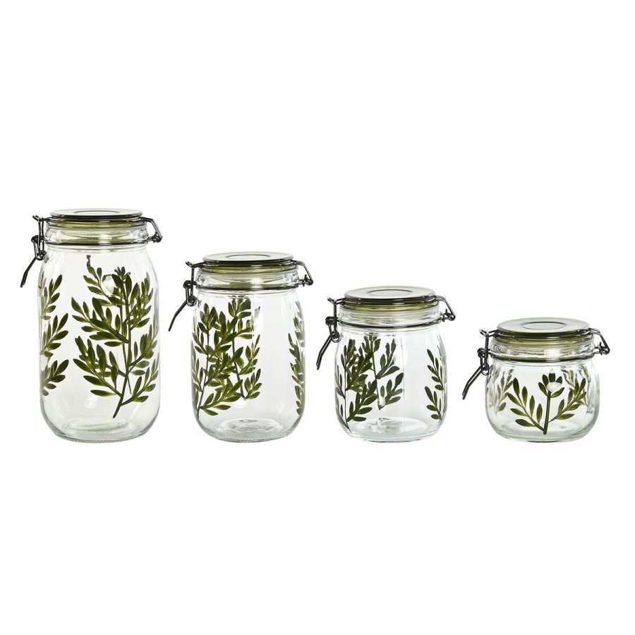 St med 4 Dser Home ESPRIT Grn Krystal Jern 1,5 L 11,3 x 11,3 x 21,7 cm #1