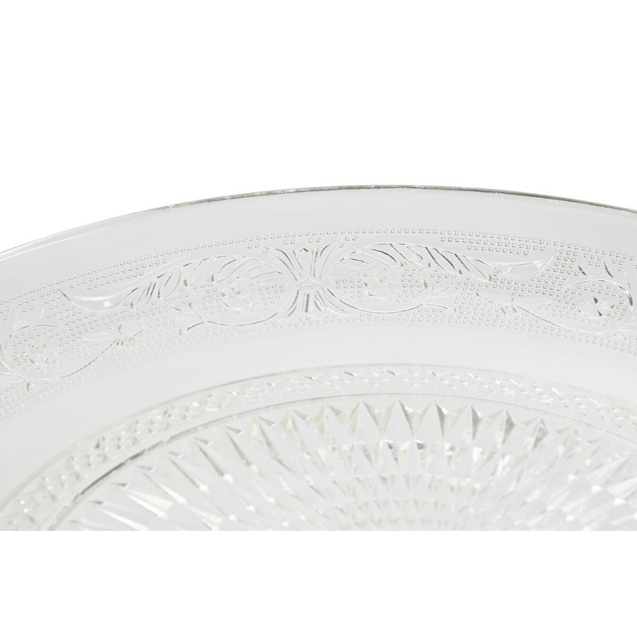 Flad Plade Home ESPRIT Gennemsigtig Krystal 33 x 33 x 9,4 cm #1