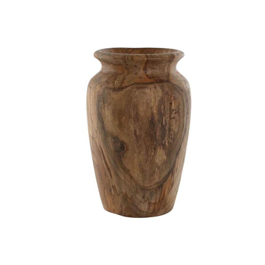 Vase Home ESPRIT Natur M�rkebrun Teak 25 x 25 x 40 cm #1