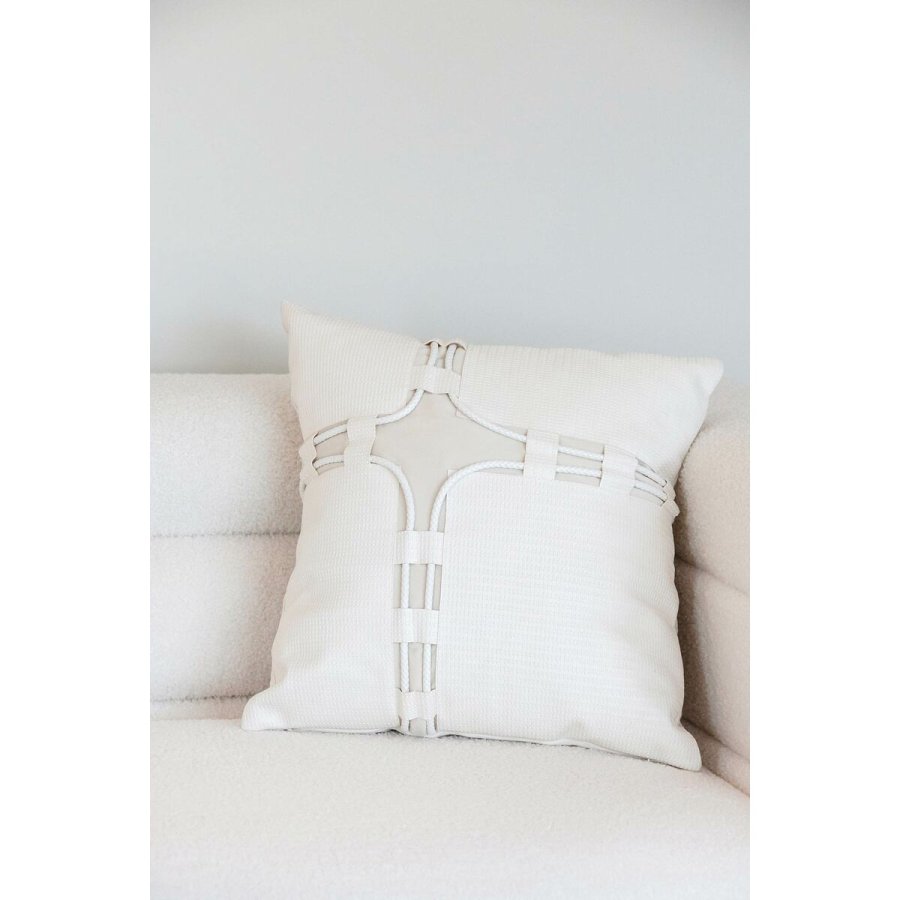 Pude Home ESPRIT Hvid 45 x 10 x 45 cm #2