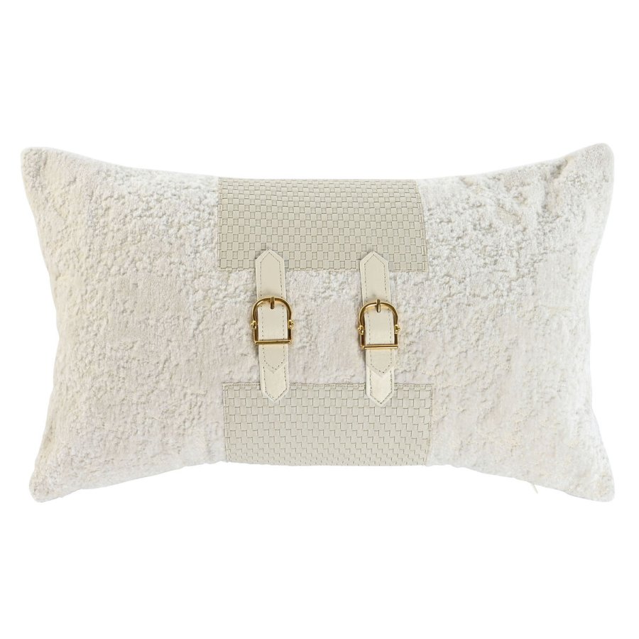 Pude Home ESPRIT Hvid 50 x 10 x 30 cm #1
