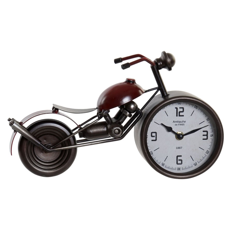 Namizna ura Home ESPRIT Rd Metal Krystal Tr MDF Motorcykel Vintage 32,5 x 10 x 18 cm #1