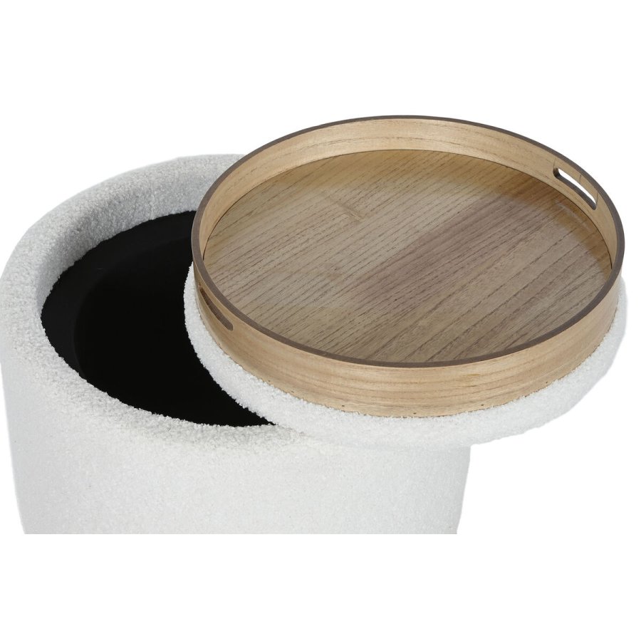 Stol Home ESPRIT Hvid Polyester Gummitr Tr MDF 48 x 48 x 43 cm #13