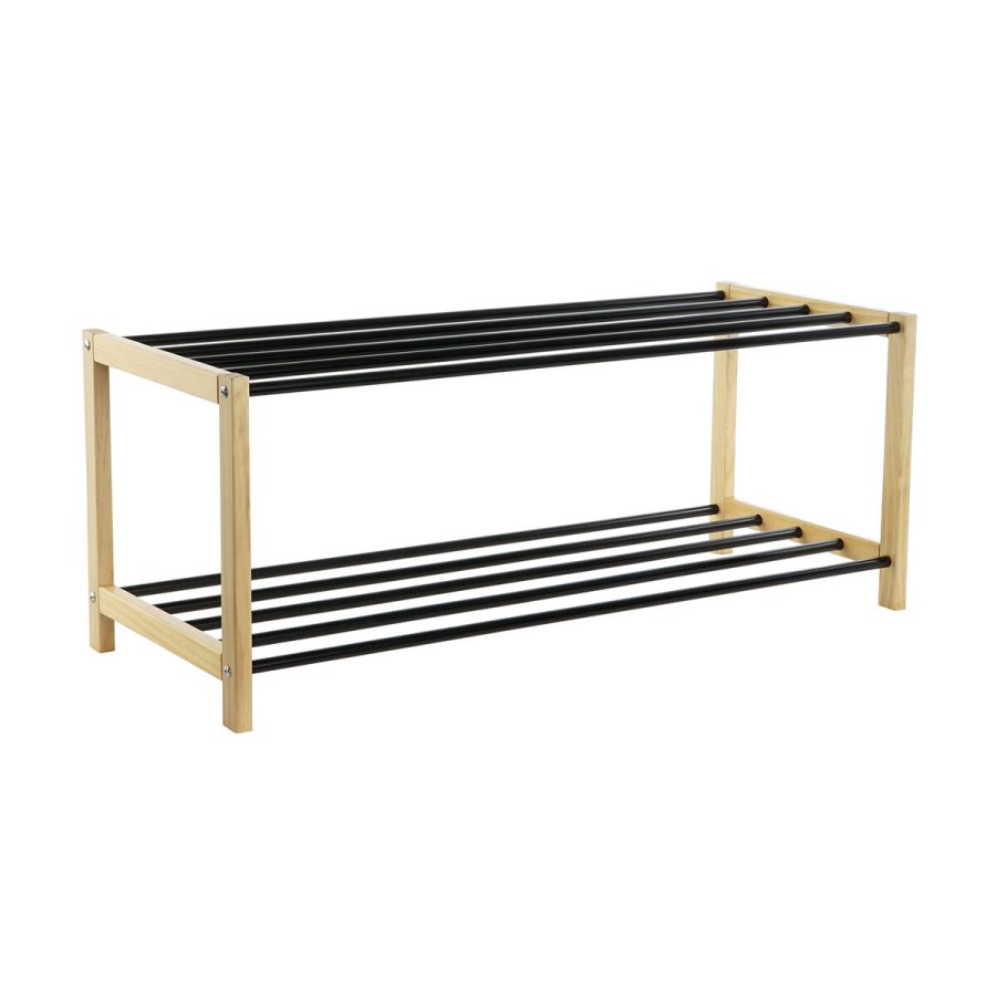 Skostativ Home ESPRIT Sort Natur 80 x 31 x 32 cm #1