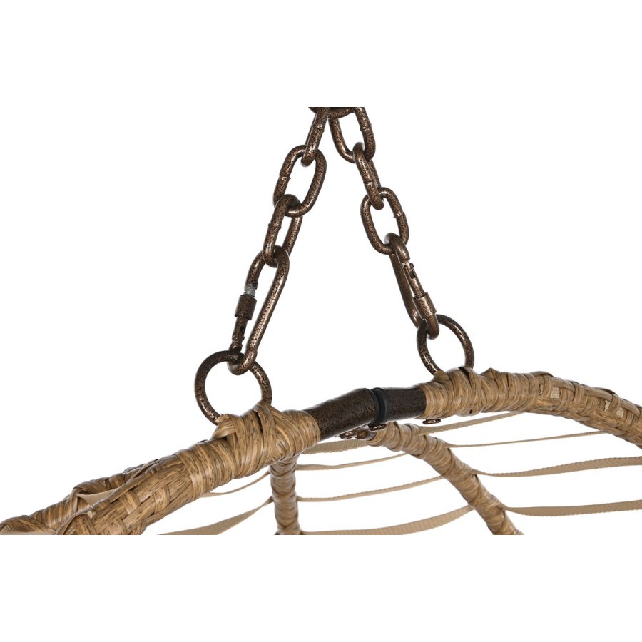 H�ngende havestol Home ESPRIT M�rkebrun Lys brun Aluminium syntetisk spanskr�r 107 x 105 x 108 cm #5