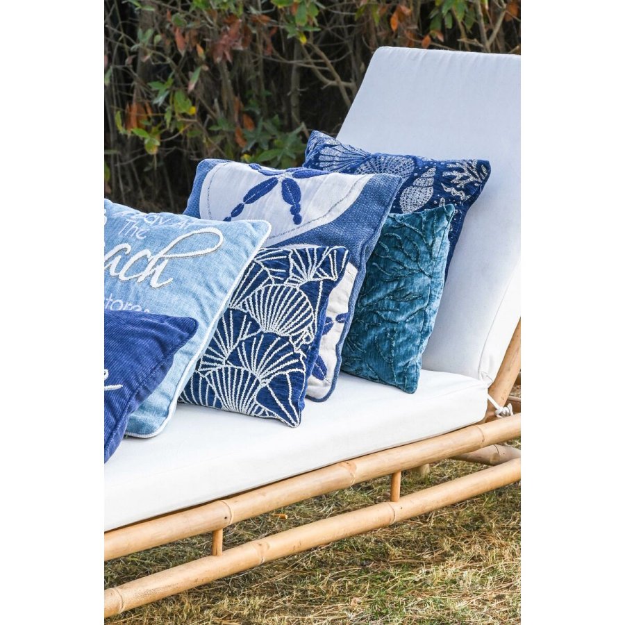 Pude Home ESPRIT Slvfarvet Marinebl Middelhavet 45 x 15 x 45 cm #2