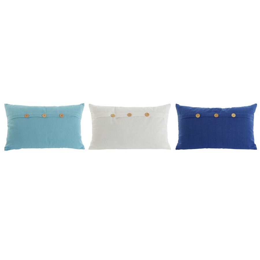 Pude Home ESPRIT Bl Hvid Himmelbl Middelhavet 50 x 15 x 30 cm (3 enheder) #1