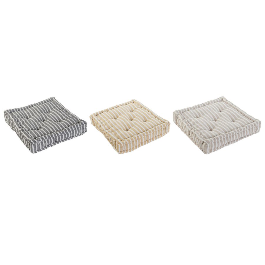 Pude Home ESPRIT Gul Beige Middelhavet 56 x 56 x 13 cm (3 enheder) #1