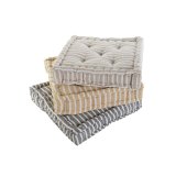 Pude Home ESPRIT Gul Beige Middelhavet 56 x 56 x 13 cm (3 enheder) #5