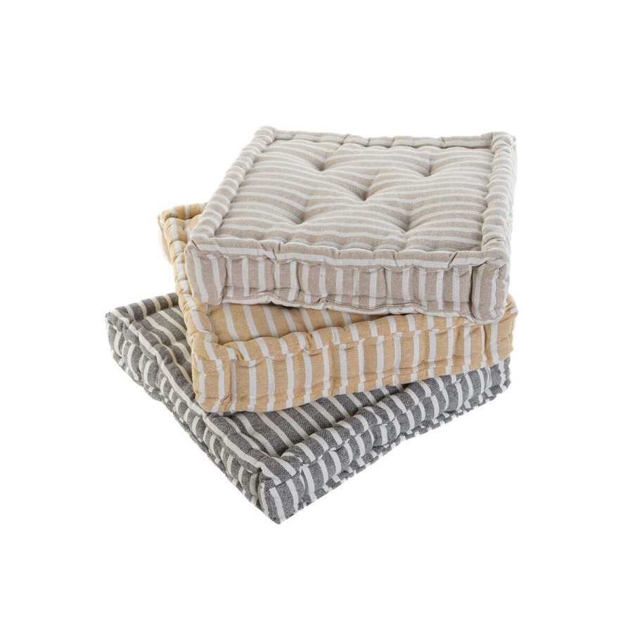 Pude Home ESPRIT Gul Beige Middelhavet 56 x 56 x 13 cm (3 enheder) #5