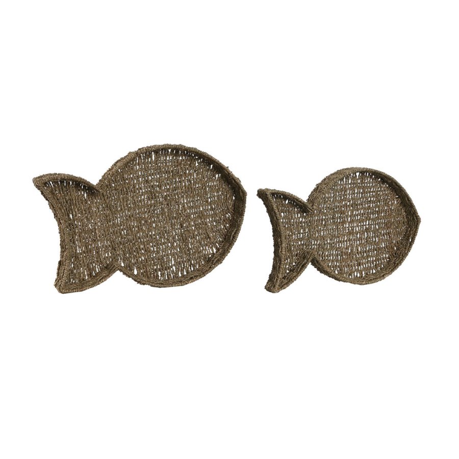 Bakkes�t Home ESPRIT Natur Metal 49 x 33 x 6 cm (2 enheder) #4