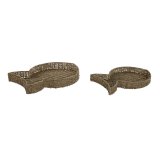 Bakkes�t Home ESPRIT Natur Metal 49 x 33 x 6 cm (2 enheder) #1