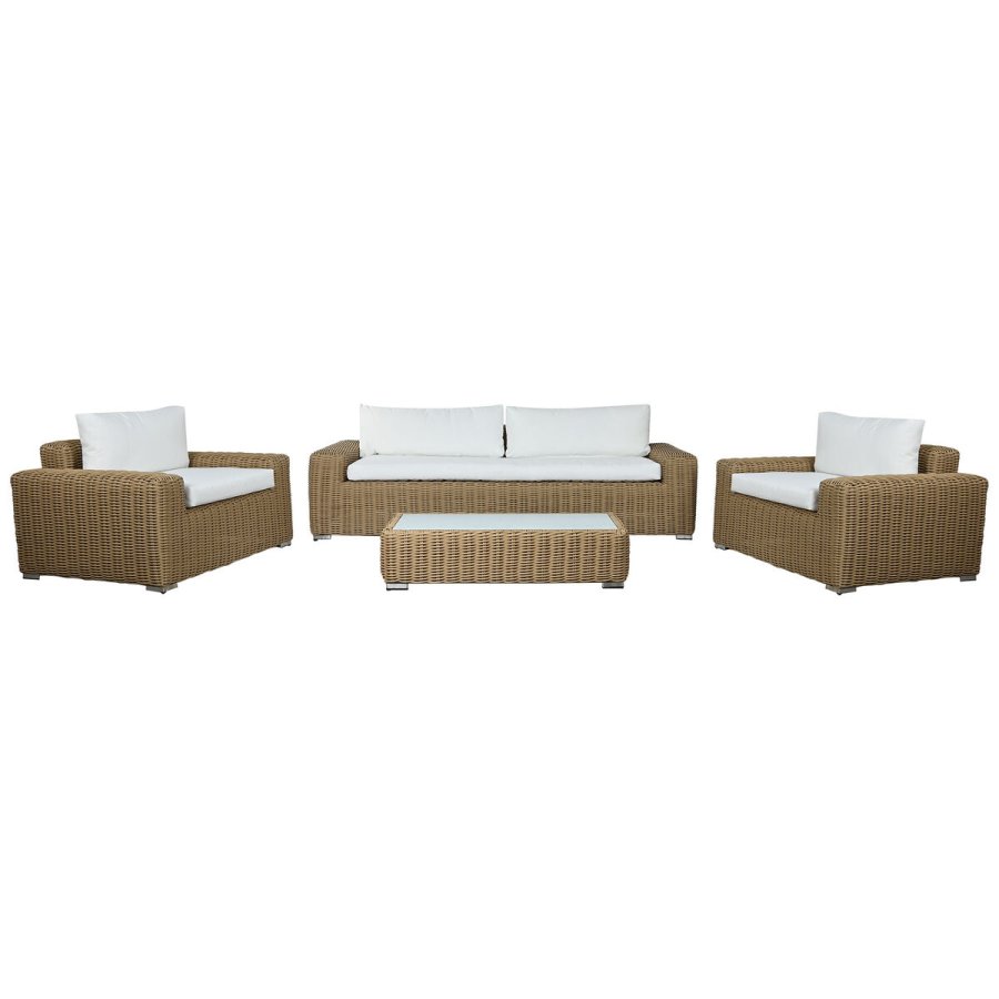 Have mbler Home ESPRIT Hvid Brun Beige Lys brun 248 x 85 x 80 cm 222 x 85 x 80 cm (4 Dele) #1