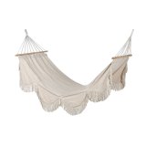 Hngekje Home ESPRIT Hvid Frynse 200 x 100 x 5 cm #1