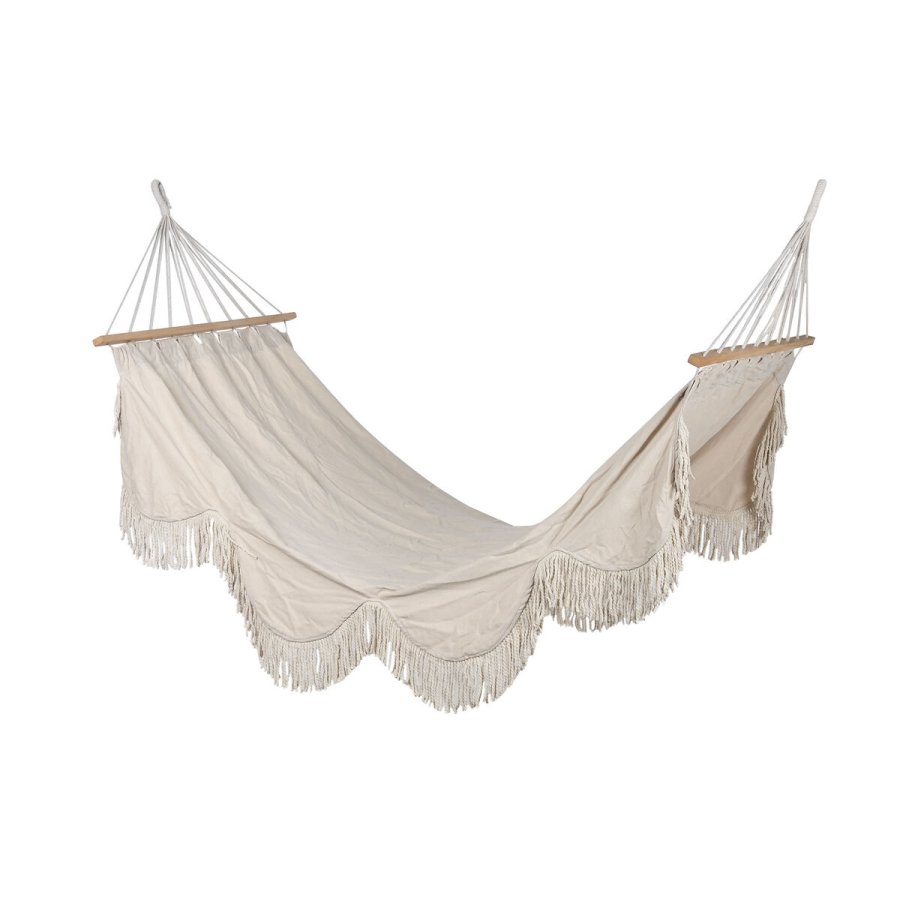 Hngekje Home ESPRIT Hvid Frynse 200 x 100 x 5 cm #1