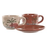 Dele kaffekopst Home ESPRIT Gul Beige Terrakotta Syren Metal Dolomite 180 ml #4