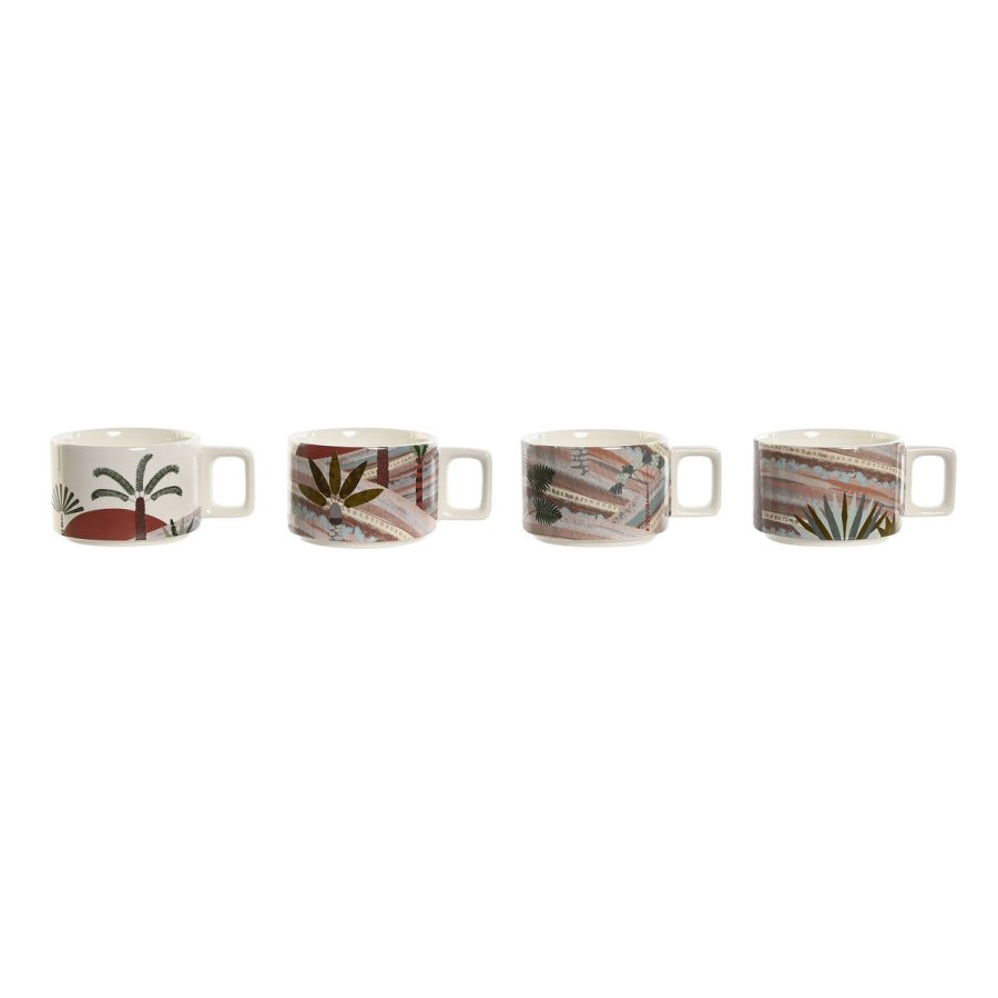 Dele kaffekopst Home ESPRIT Beige Pink Terrakotta Syren Metal Bambus Dolomite 260 ml #1