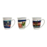 Krus med infusionsfilter Home ESPRIT Bl Grn Rustfrit stl Porceln Tropisk 380 ml (3 enheder) #1