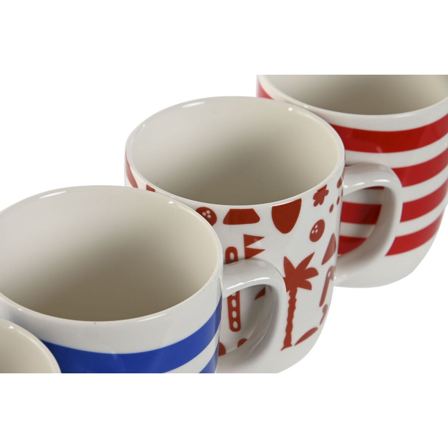 Krus Home ESPRIT Bl Rd Porceln Boho 380 ml (4 enheder) #7