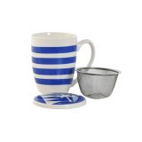 Krus med infusionsfilter Home ESPRIT Bl Rd Rustfrit stl Porceln 380 ml (4 enheder) #7