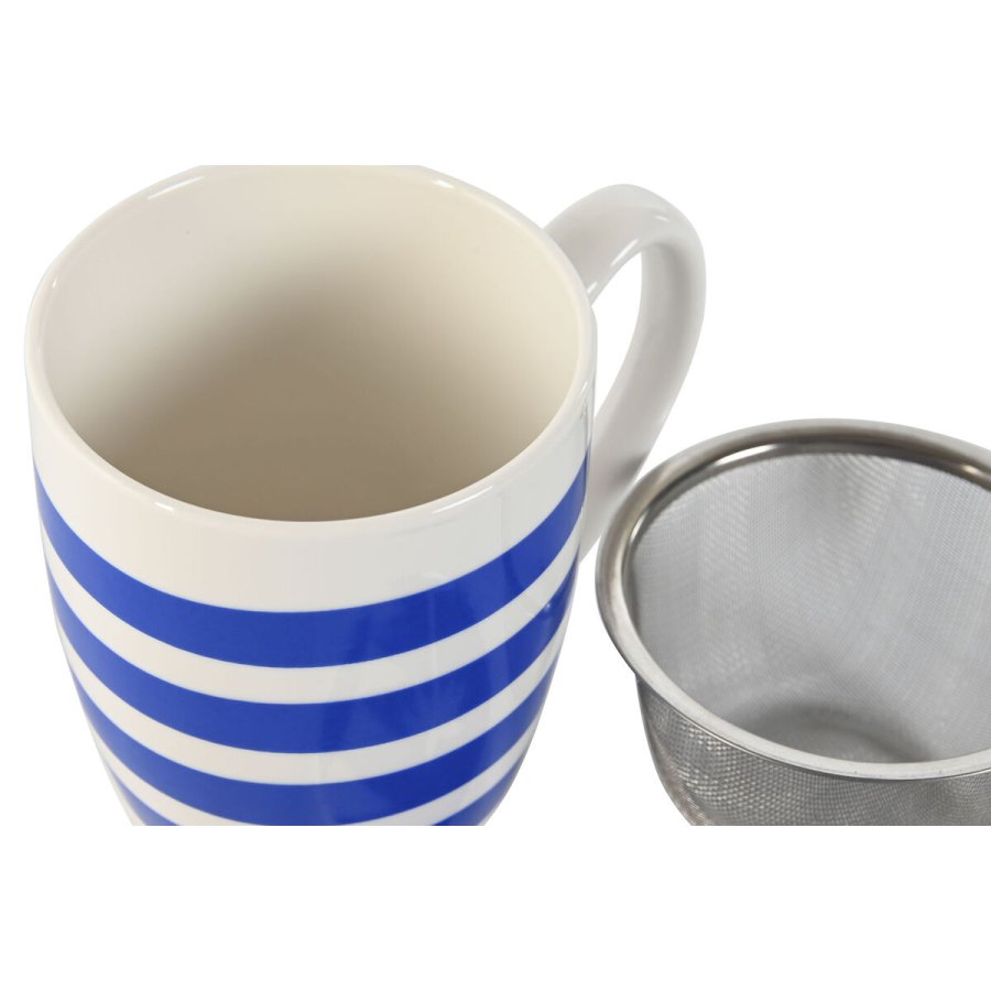 Krus med infusionsfilter Home ESPRIT Bl Rd Rustfrit stl Porceln 380 ml (4 enheder) #10