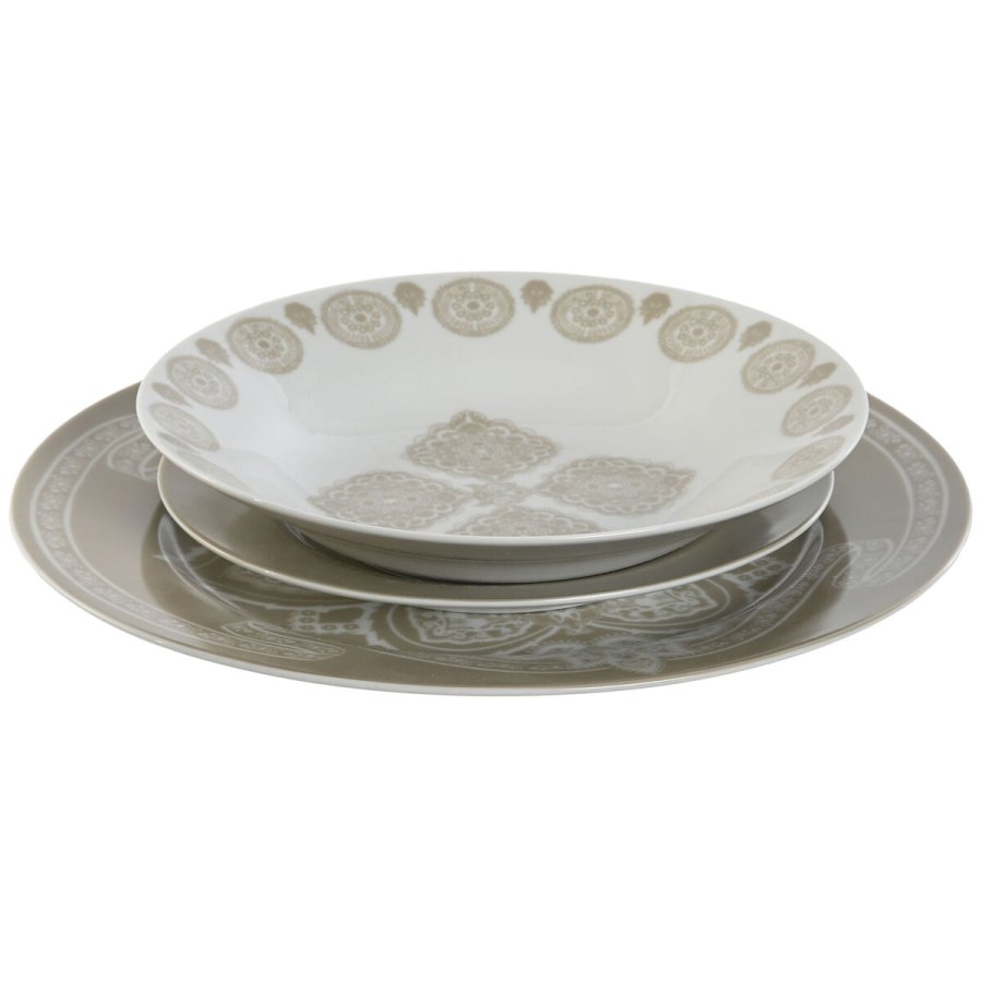 Madlavningsst Home ESPRIT Bl Beige Porceln 18 Dele 27 x 27 x 2 cm #4