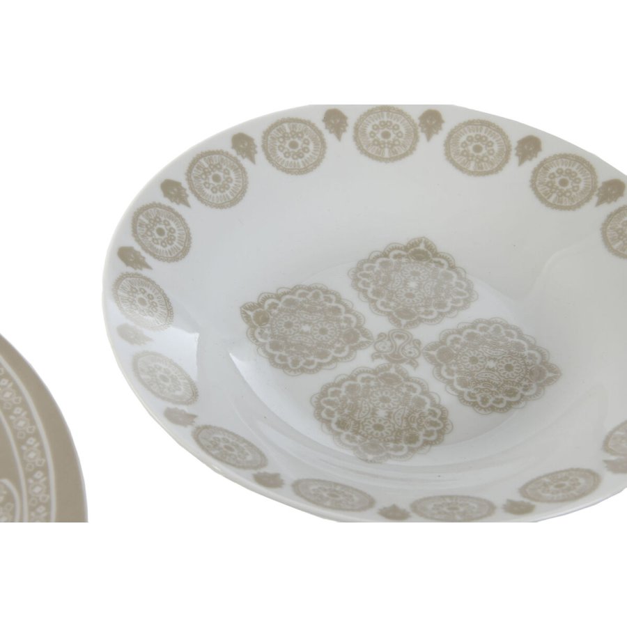 Madlavningsst Home ESPRIT Bl Beige Porceln 18 Dele 27 x 27 x 2 cm #7