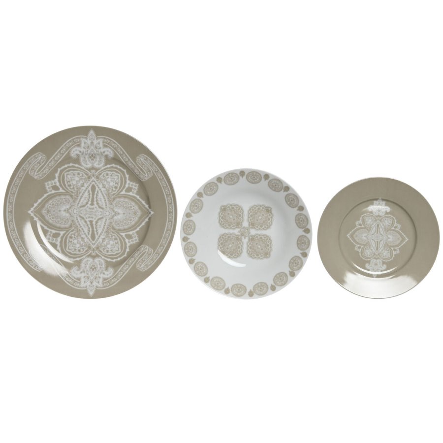 Madlavningsst Home ESPRIT Bl Beige Porceln 18 Dele 27 x 27 x 2 cm #13