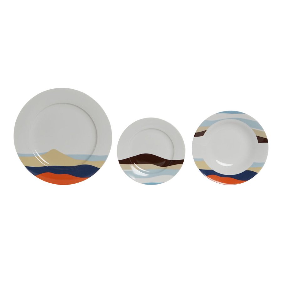 Madlavningsst Home ESPRIT Bl Grn Porceln Tropisk 18 Dele 27 x 27 x 2 cm #13