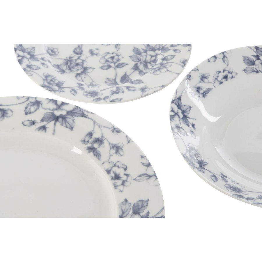 Madlavningsst Home ESPRIT Bl Porceln Floral 18 Dele 27 x 27 x 2 cm #4