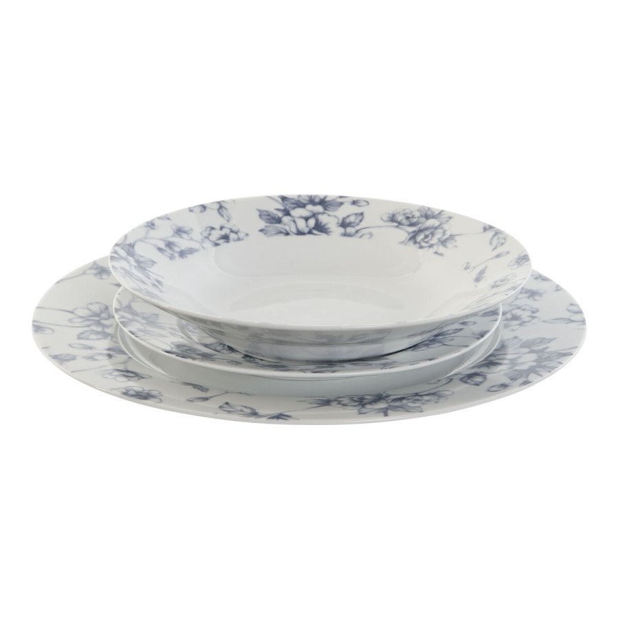 Madlavningsst Home ESPRIT Bl Porceln Floral 18 Dele 27 x 27 x 2 cm #10
