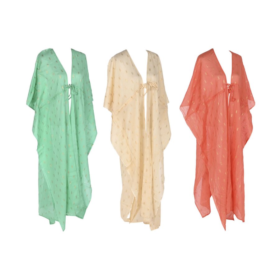 Sarong Home ESPRIT Grn Beige Koral (3 enheder) #1