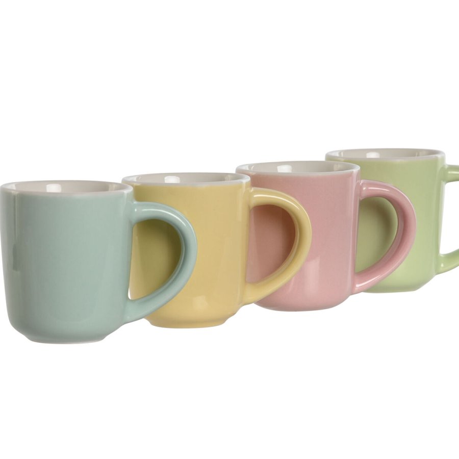 Dele kaffekopst Home ESPRIT Gul Bl Grn Pink Porceln 90 ml 4 Dele #4