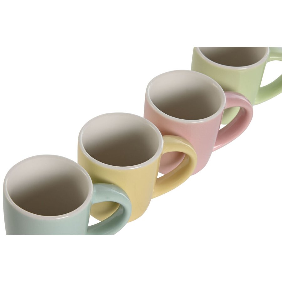 Dele kaffekopst Home ESPRIT Gul Bl Grn Pink Porceln 90 ml 4 Dele #7