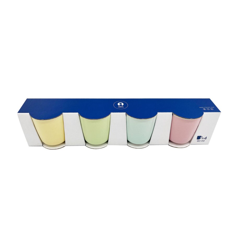 Dele kaffekopst Home ESPRIT Gul Bl Grn Pink Porceln 90 ml 4 Dele #10