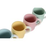 Dele kaffekopst Home ESPRIT Gul Bl Grn Pink Porceln 110 ml 4 Dele #7