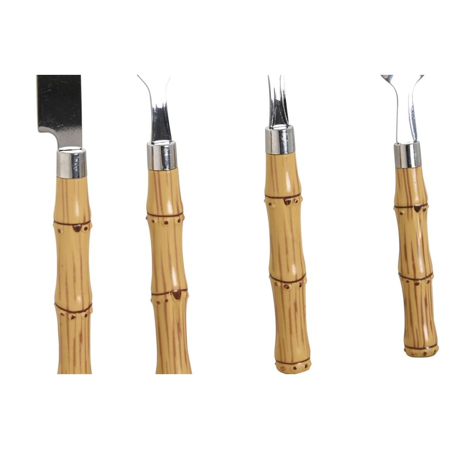 Bestik Home ESPRIT Slvfarvet Natur Rustfrit stl ABS 3 x 2 x 16 cm 24 Dele #2