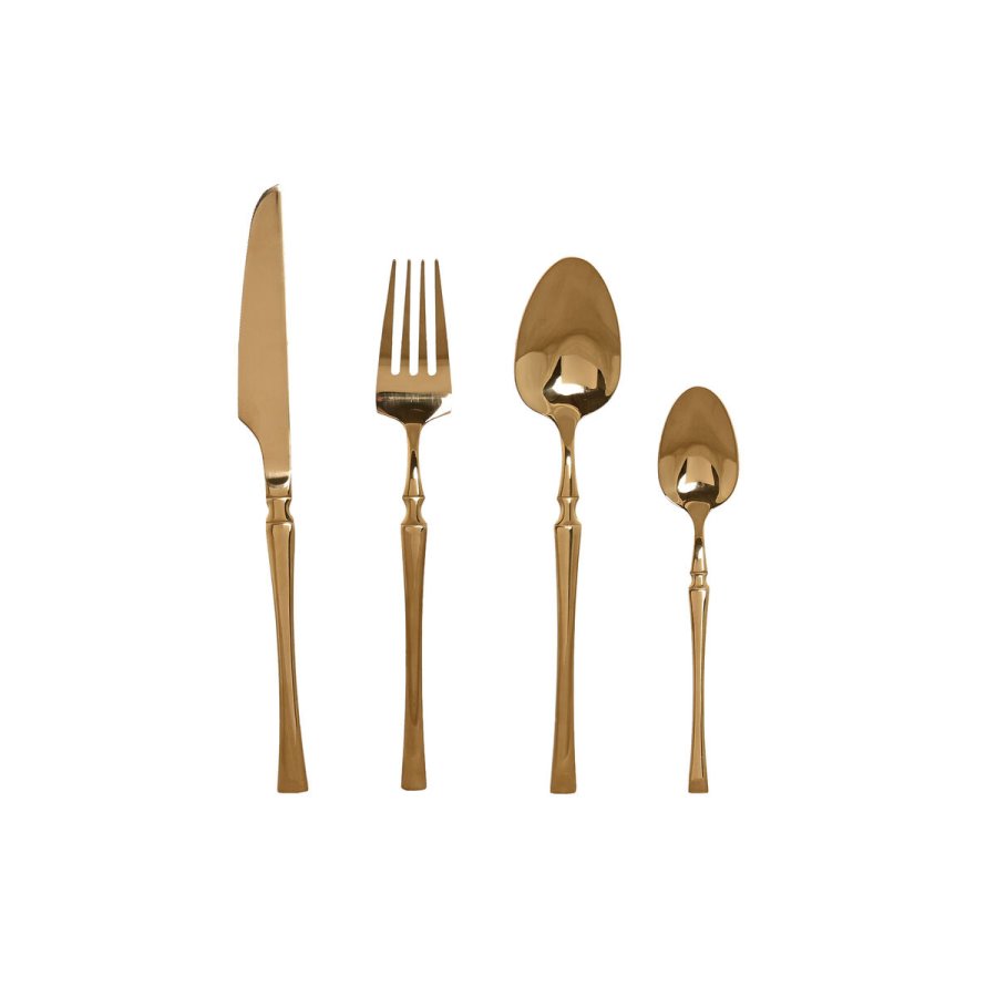 Bestik Home ESPRIT Gylden Rustfrit stl 3 x 1,5 x 15 cm 16 Dele #1