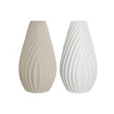 Vase Home ESPRIT Hvid Beige Stent�j Traditionel stil 24 x 24 x 41 cm (2 enheder) #1