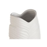 Vase Home ESPRIT Hvid Stent�j Tropisk Blad af en plante 33 x 10 x 70 cm #2